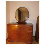 Waterfall dresser 3 drawer with mirror