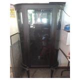 Mahogany Curved front china with shelves