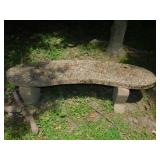 CEMENT BENCH WITH STONE SEAT