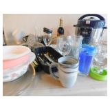 FIRE KING CASSEROLE, BAKE PANS, ROOTBEER SYRUP &