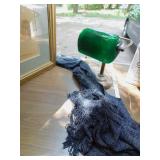 PALM TREE PICTURE, STUDENT DESK LAMP AND SHAWL