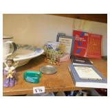 NEW BATTER BOWL, STEELER CHAMBER POT, BOOKS, DESK