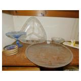 PEDSTAL , HEART SHAPED SERVING DISHES