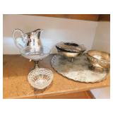 WENDEL AUGUST SERVING TRAY , STERLING PEDSTAL