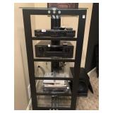 FIVE SHELF SANUS SYSTEM AV RACK BLACK WITH GLASS