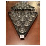 BILLIIARD GLASSES 10 WITH TRAY WHICH LOOKS LIKE