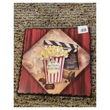 THEATER POPCORN PLAQUE 8" SQUARE