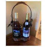WINE BOTTLE CADDY WITH 2 BOTTLES MERLO
