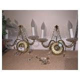 WALL SCONCES WITH SCHONBECK CRYSTALS BRASS 12" W X