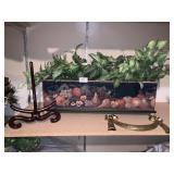 WOOD PLANTER 24" H X 8" W X 8" W WITH PLANT AND
