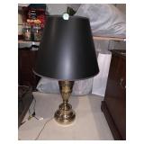 BRASS LAMP BLACKS SHADE 31 1/2" H