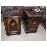 SIDE TABLE WITH BRASS HARDWARE 16" W X 24" D X 22"