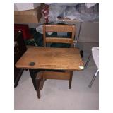 ANTIQUE SCHOOL DESK WITH PULL OUT DRAWER