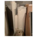 FOUR ROLLS OF OFF WHITE CARPET, 5