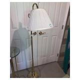 BRASS FLOOR LAMP 56" H WITH SHADE