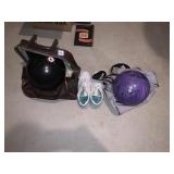 BOWLING BALLS AND SHOES SZ. 8