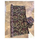 THREE BOLTS OF FABRIC AND ROLL OF WALLPAPER