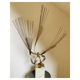 ONYX BASE BRASS SCULPTURE SIGNED 5 X 5" BASE