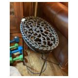 CAST ALUMINUM SIDE TABLE 11" X 17" X 21" H