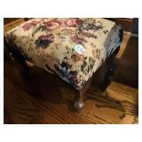 UPHOLSTERED OTTOMAN 15" X 12" X 9" H WOOD LEGS