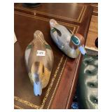 PAIR OF DECOY DUCKS E. SAMPSON
