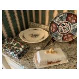 FRENCH SERVING DISH, GLASS TRAY, COVERED DISH,