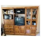 THREE SECTION WALL UNIT MEDIUM FINISH WITH DROP