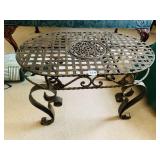 OVAL IRON TABLE TURNED LEGS 25 1/2" W X 16" D X 15