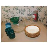 "STRAINER, GREEN PIE PAN, COOKIE CUTTERS, ETC