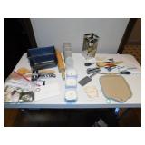 "BREAD PANS CANDLES, GRATER, ETC