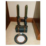 "CANDLE STICKS COVERED BOX