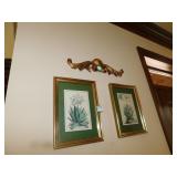 PLANT PICTURES & DECORATIVE GOLD WALL PLAQUE