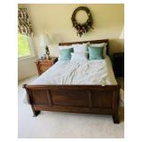QUEEN OPEN FRETWORK SLEIGH BED 63" W X 44" H