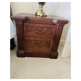 NIGHT STAND 2 DRAWER CARVED