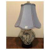 GREEN CRACKLE FINISH 25" H LAMP WOOD BASE