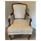 WOOD ARM CHAIR WITH CARVED LEGS 24" W X 25" D X
