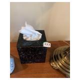 TISSUE BOX CRACKLE BLACK FINISH