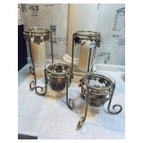 SET OF 4 CANDLE SETS 13" H & 7" H PAIRS