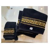 BLACK AND GOLD TOWEL SET FANCY
