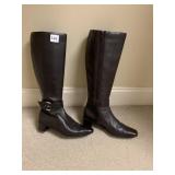 8 1/2" ALL LEATHER BLACK BOOTS