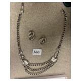 NAPIER NECKLACE AND CLIP ON EARRING SET