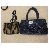 DELILL EVENING BAG AND SILVER/BLUE BAG