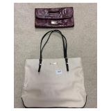 9 WEST TAN WITH DARK BLUE STRAP  & 9 WEST