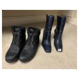 SPORTO BOOTS SIZE 8 BLACK, & MARKON NAVY BOOTS