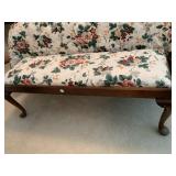 TURNED LEG WOOD BED BENCH 48" L X 16" W X 19" H