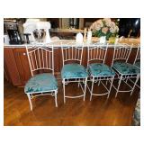 IRON BAR STOOLS WITH UPHL. SEATS AND ONE CHAIR