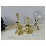 BALDWIN CANDLE HOLDERS & ARROW BASE GLASS