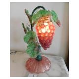 VENETIAN GLASS GRAPE GLASS LAMP 15" H X 10" W