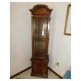 CURIO CABINET 3 GLASS SHELVES, 2 DOOR BASE W/
