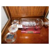 USS CONSTITUTION SHIP IN BOTTLE AND PAPER WEIGHTS